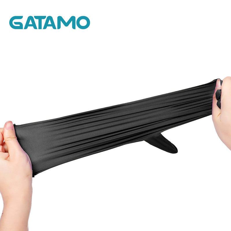 GATAMO Powder Free 100% Pure Nitrile Gloves - Black