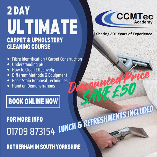 2 Day Ultimate Carpet & Upholstery Cleaning Course 20/02/25 & 21/02/25