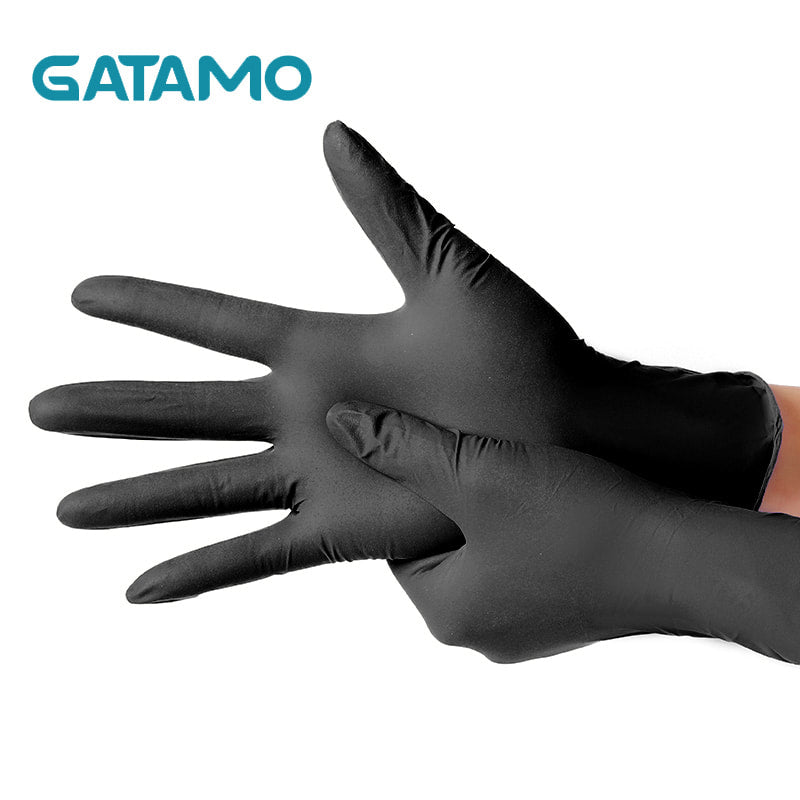 GATAMO Powder Free 100% Pure Nitrile Gloves - Black