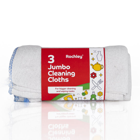 3 Rochley Jumbo Cleaning Cloths 38cmx38cm (3 pack)