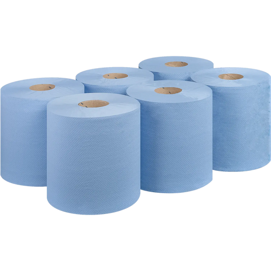 Blue Centrefeed 2ply 500 sheets 100m 6 Rolls