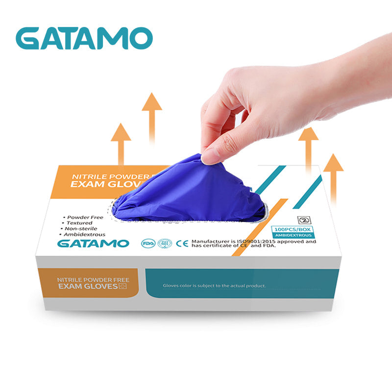 GATAMO Powder Free 100% Pure Nitrile Gloves - Purple