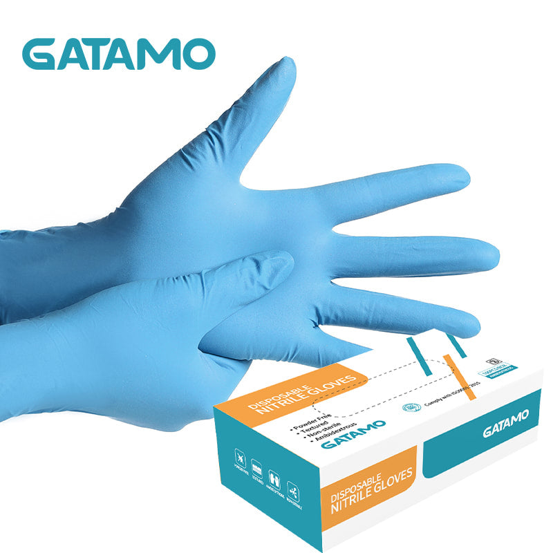 GATAMO Powder Free 100% Pure Nitrile Gloves - Blue