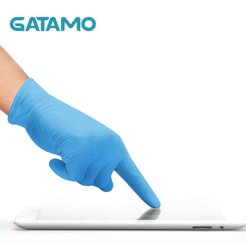 GATAMO Powder Free 100% Pure Nitrile Gloves - Blue