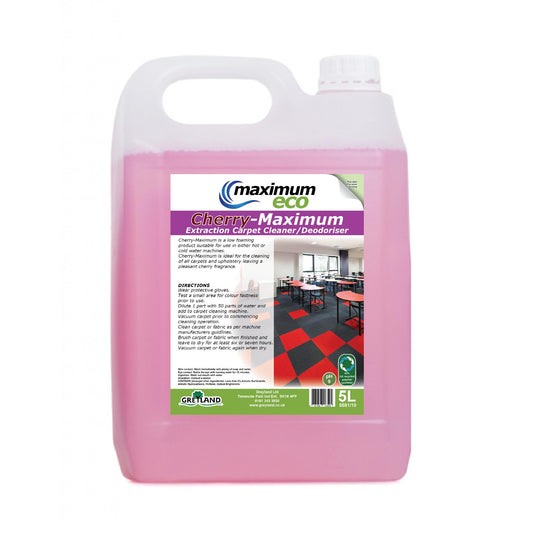 Greyland maximum eco cherry maximum extraction carpet cleaner and deodoriser five litre