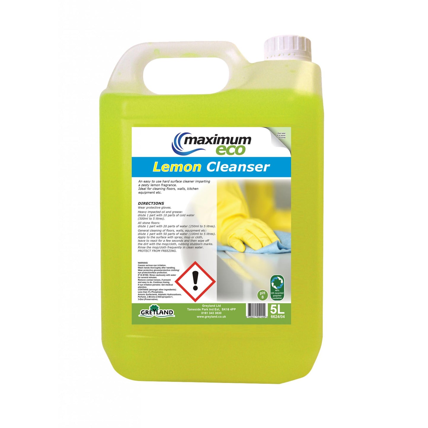 Greyland maximum eco lemon cleanser five litre