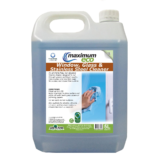 Greyland maximum eco window glass and stainless steel cleaner five litre