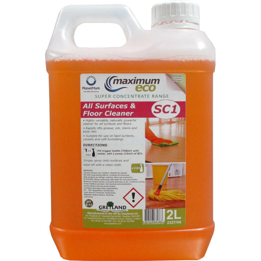 Greyland super concentrate one all surfaces and floor cleaner two litre