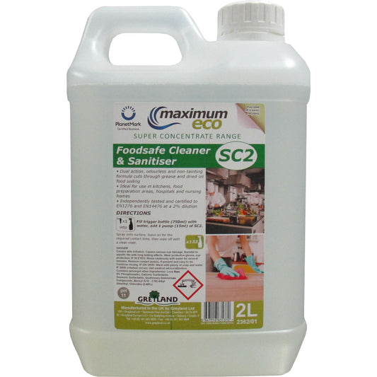 Greyland super concentrate two food safe cleaner and sanitiser two litre