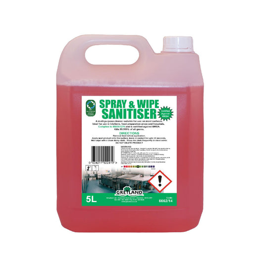 Greyland spray and wipe sanitiser five litre